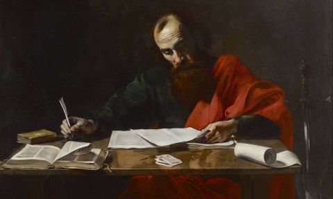 Probably Valentin de Boulogne Saint Paul Writing His Epistles Google Art Project